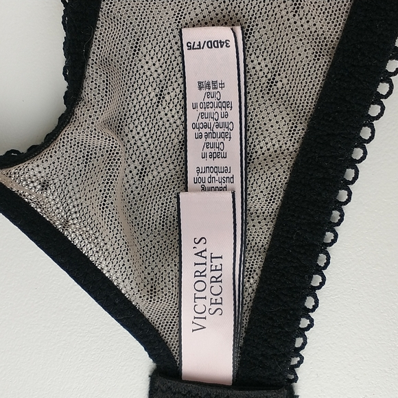 Victoria's Secret Black Lace Push Up Without Padding Underwire Bra 34DD - Picture 10 of 12